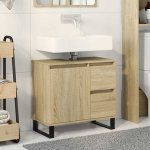 Bathroom Cabinet Sonoma oak Engineered wood, Iron Medium