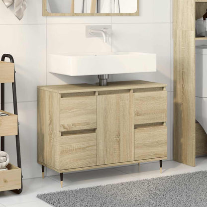 Bathroom Cabinet Sonoma oak Engineered wood, iron Medium