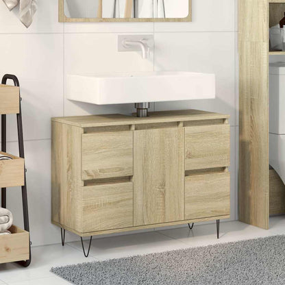 Bathroom Cabinet Sonoma Oak Engineered wood, iron