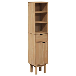 Bathroom Cabinet Honey Solid pine wood, engineered wood Narrow