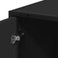 Bathroom Cabinet Black Engineered Wood and Metal Bathroom Cabinet
