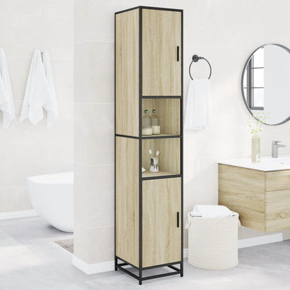Bathroom Cabinet Sonoma oak Engineered Wood Tall Bathroom Cabinet