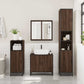 Bathroom Furniture Set Brown Oak Engineered wood, metal Standard