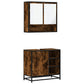 Bathroom Furniture Set Smoked Oak Engineered Wood Medium