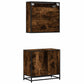 Bathroom Furniture Set Smoked Oak Engineered Wood Medium