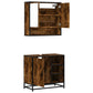 Bathroom Furniture Set Smoked Oak Engineered Wood Medium