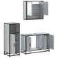 Bathroom Furniture Set Grey sonoma Engineered wood, metal, glass