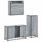 Bathroom Furniture Set Grey sonoma Engineered wood, metal, glass