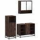 Bathroom Furniture Set Brown Oak Engineered Wood, Metal, Glass