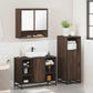 Bathroom Furniture Set Brown Oak Engineered Wood, Metal, Glass