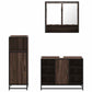Bathroom Furniture Set Brown Oak Engineered Wood, Metal, Glass