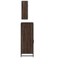 Bathroom Furniture Set Brown Oak Engineered Wood, Metal, Glass
