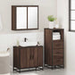 Bathroom Furniture Set Brown Oak Engineered Wood, Metal, Glass