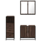 Bathroom Furniture Set Brown Oak Engineered Wood, Metal, Glass