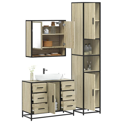 Bathroom Furniture Set Sonoma Oak Engineered wood, metal, glass