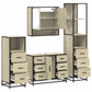 Bathroom Furniture Set Sonoma oak Engineered wood, metal Medium