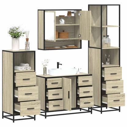 Bathroom Furniture Set Sonoma oak Engineered wood, metal Medium
