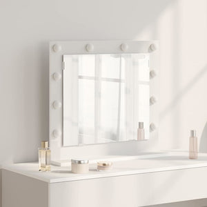 Vanity Mirror with LED Lights White 60x55x18 cm