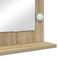 Vanity Mirror with LED Lights Sonoma Oak 60x55x18 cm