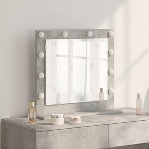Vanity Mirror with LED Lights Concrete Grey 60x55x18 cm