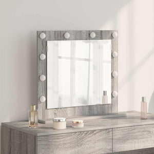 Vanity Mirror with LED Lights Grey Sonoma 60x55x18 cm