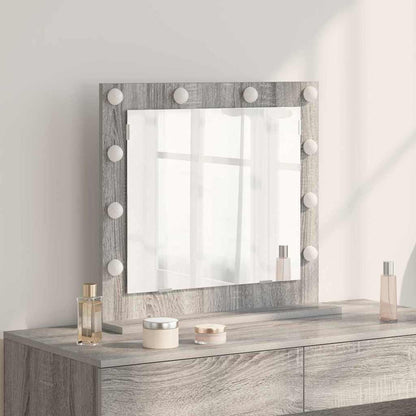 Vanity Mirror with LED Lights Grey Sonoma 60x55x18 cm