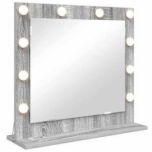 Vanity Mirror with LED Lights Grey Sonoma 60x55x18 cm
