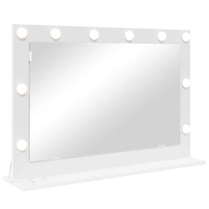 Vanity Mirror with LED Lights White 80x55x18 cm