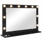 Vanity Mirror with LED Lights Black Oak 80x55x18 cm