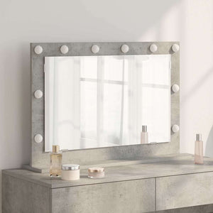 Vanity Mirror Concrete Grey Glass 31.5 x 21.7 x 7.1 in Mirror