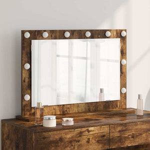 Vanity Mirror Smoked oak Wood and glass 31.5 x 21.7 x 7.1 in