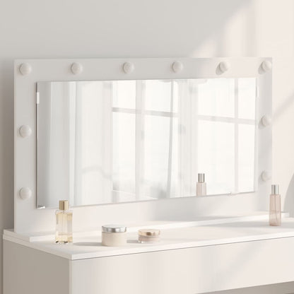 Vanity Mirror with LED Lights White 100x55x18 cm