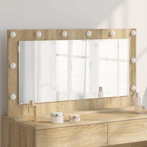 Vanity Mirror Sonoma Oak MDF, Glass 39.4 x 21.7 x 7.1 in