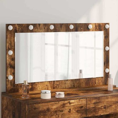 Vanity Mirror Smoked oak Wood, Glass 39.4 x 21.7 x 7.1 in