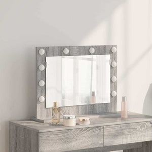 Vanity Mirror Gray Sonoma MDF, Glass 23.6 x 17.7 x 7.1 in