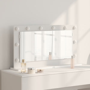 Vanity Mirror with LED Lights White 80x45x18 cm