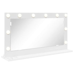 Vanity Mirror with LED Lights White 80x45x18 cm