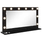 Vanity Mirror with LED Lights Black Oak 80x45x18 cm