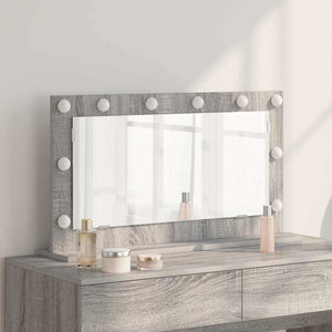 Vanity Mirror Gray Sonoma Particle Board, Glass