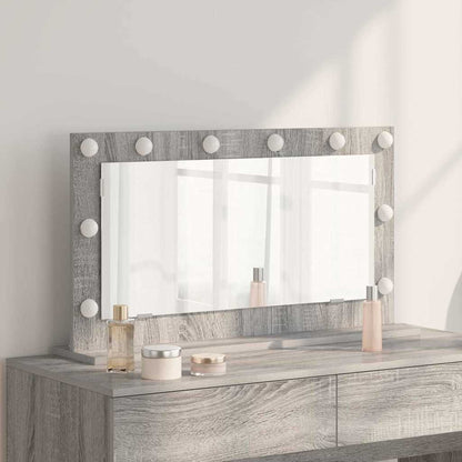Vanity Mirror Gray Sonoma Particle Board, Glass