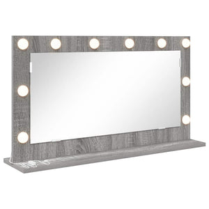 Vanity Mirror Gray Sonoma Particle Board, Glass