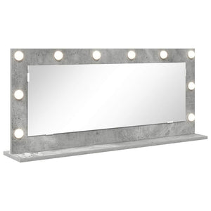 Vanity Mirror with LED Lights in Concrete Grey 100x45x18 cm