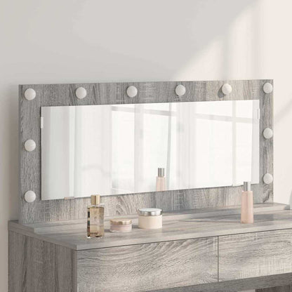 Vanity Mirror with LED Lights Grey Sonoma 100x45x18 cm