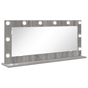 Vanity Mirror with LED Lights Grey Sonoma 100x45x18 cm