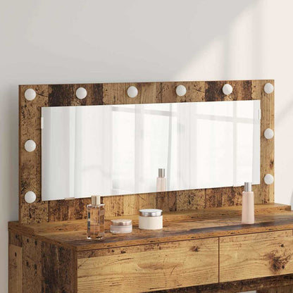Vanity Mirror with LED Lights Old Wood 100x45x18 cm