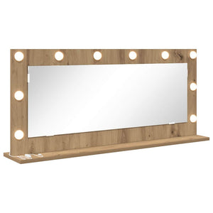 Vanity Mirror with LED Lights Artisan Oak 100x45x18 cm