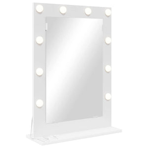 Vanity Mirror with LED Lights White 70x50x18 cm