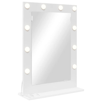 Vanity Mirror with LED Lights White 70x50x18 cm