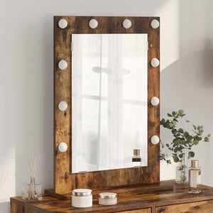 Vanity Mirror Smoked Oak Wood, Glass 27.6 x 19.7 x 7.1 in Mirror