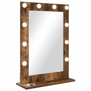 Vanity Mirror Smoked Oak Wood, Glass 27.6 x 19.7 x 7.1 in Mirror